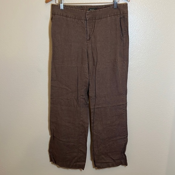 Eddie Bauer Vashon Fit Brown Linen Pant - Picture 1 of 16
